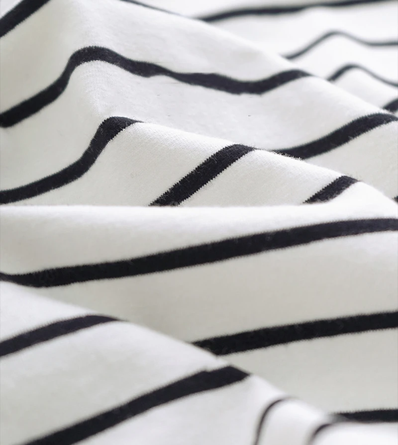 95% Cotton Women's T-Shirt Vinatge Striped Long Sleeve Tees Harajuku Basic Streetwear Tops Ropa Mujer Camisetas