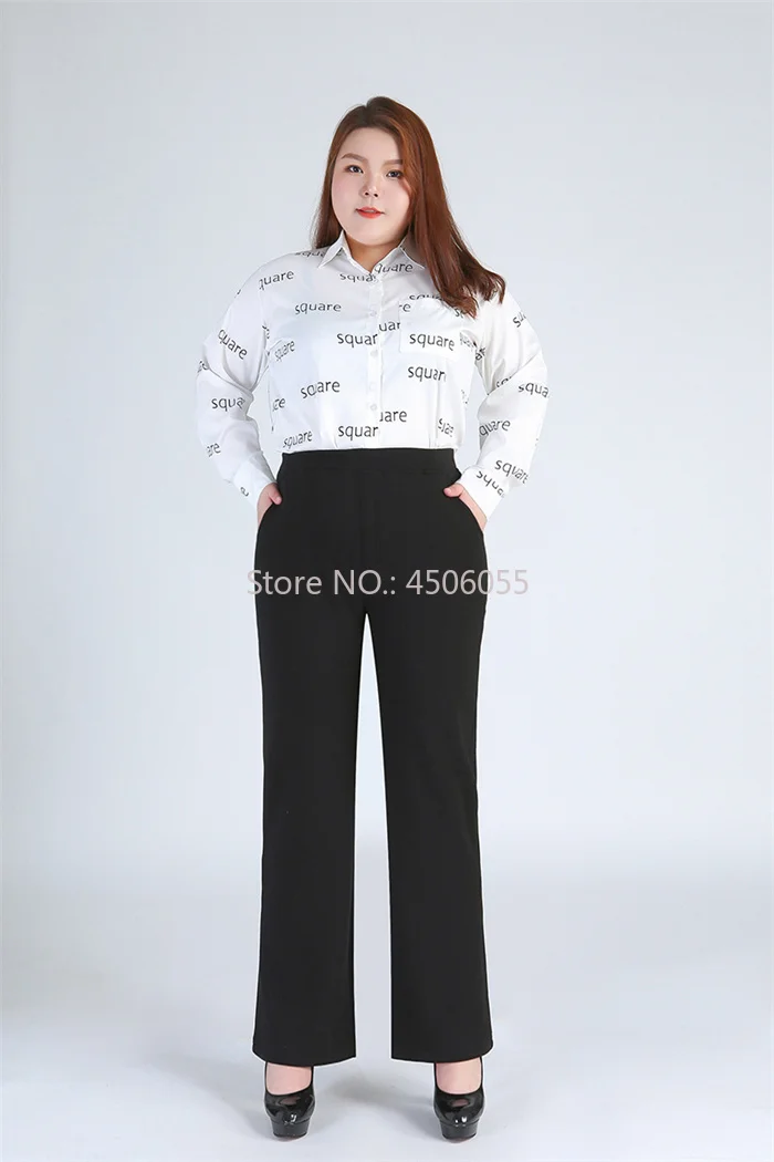 Winter Formal Pants Elegant Women Warm Fleece Plus Size 9XL 6XL 5XL Girls High Waisted Straight Trousers Office Business Clothes
