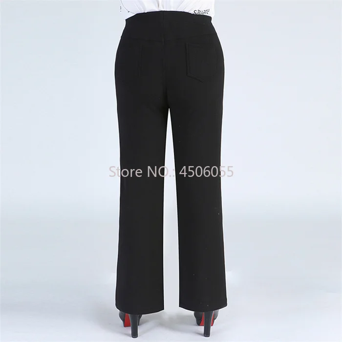 Winter Formal Pants Elegant Women Warm Fleece Plus Size 9XL 6XL 5XL Girls High Waisted Straight Trousers Office Business Clothes