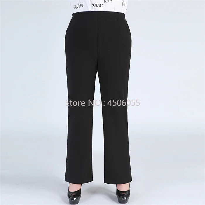 Winter Formal Pants Elegant Women Warm Fleece Plus Size 9XL 6XL 5XL Girls High Waisted Straight Trousers Office Business Clothes