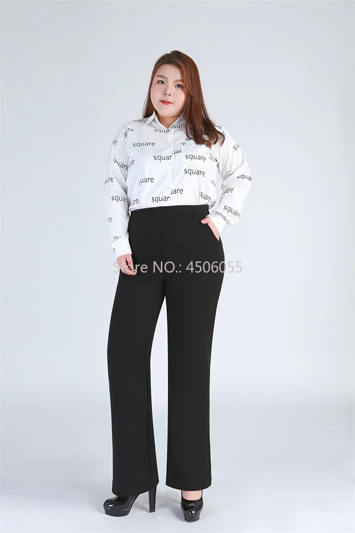 Winter Formal Pants Elegant Women Warm Fleece Plus Size 9XL 6XL 5XL Girls High Waisted Straight Trousers Office Business Clothes