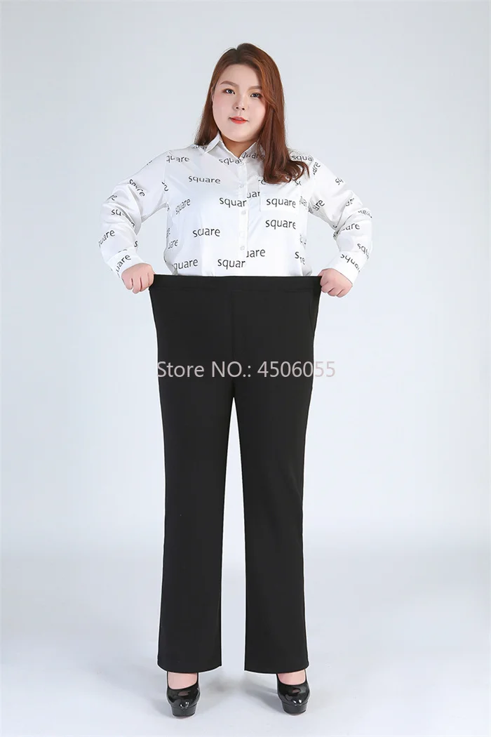 Winter Formal Pants Elegant Women Warm Fleece Plus Size 9XL 6XL 5XL Girls High Waisted Straight Trousers Office Business Clothes
