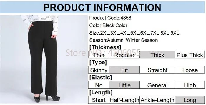 Winter Formal Pants Elegant Women Warm Fleece Plus Size 9XL 6XL 5XL Girls High Waisted Straight Trousers Office Business Clothes