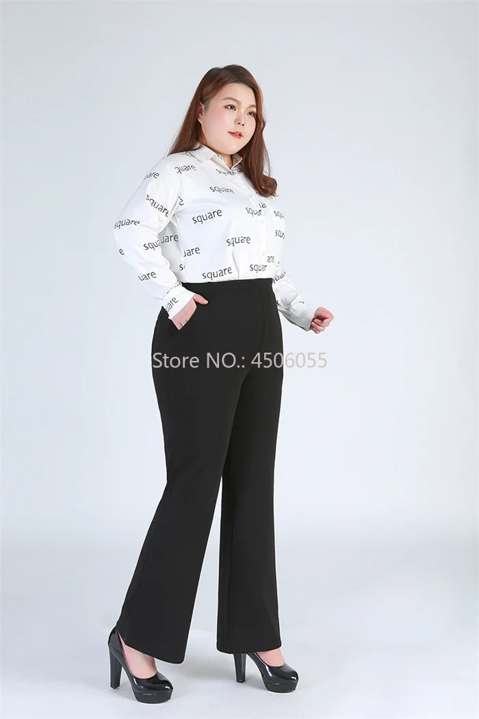 Winter Formal Pants Elegant Women Warm Fleece Plus Size 9XL 6XL 5XL Girls High Waisted Straight Trousers Office Business Clothes