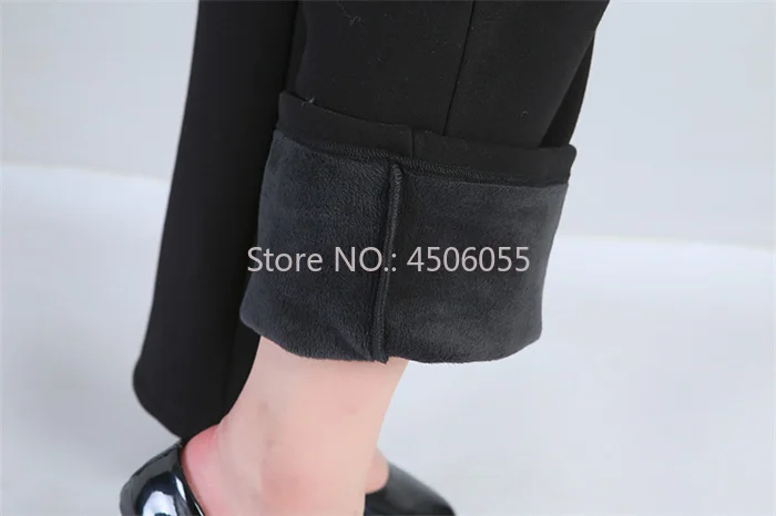 Winter Formal Pants Elegant Women Warm Fleece Plus Size 9XL 6XL 5XL Girls High Waisted Straight Trousers Office Business Clothes