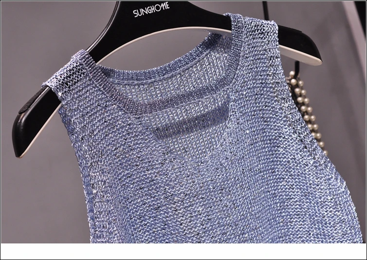 Tops Women 2024 Womens Fashion Korean Tank Top Heart Cut Out Top Sexy Hollow Out Bright Piece of Knitting Condole Belt Vest