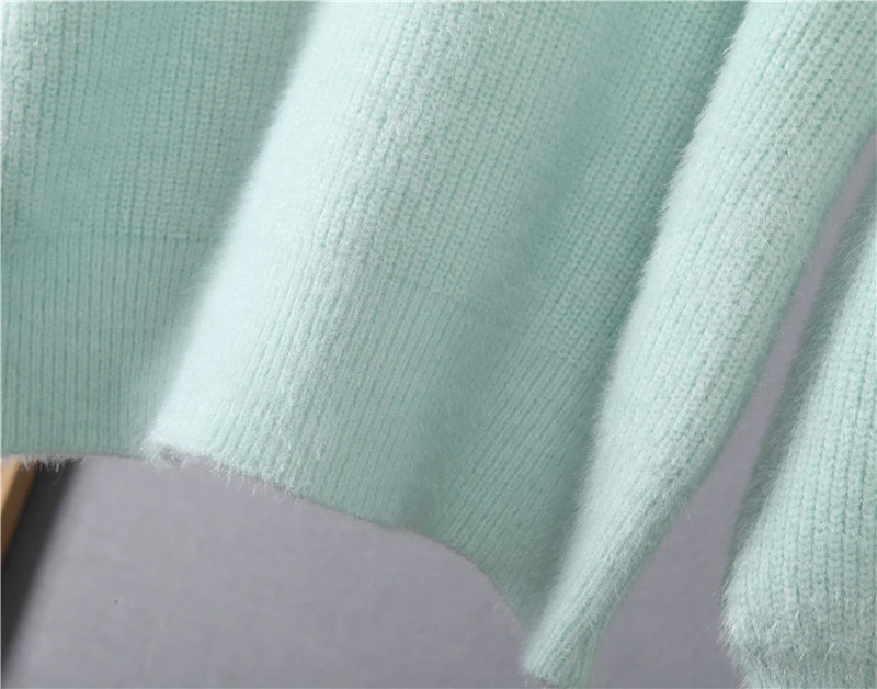 Hirsionsan Soft Loose Knitted Cashmere Sweaters Women 2023 New Winter Loose Solid Female Pullovers Warm Basic Knitwear Jumper