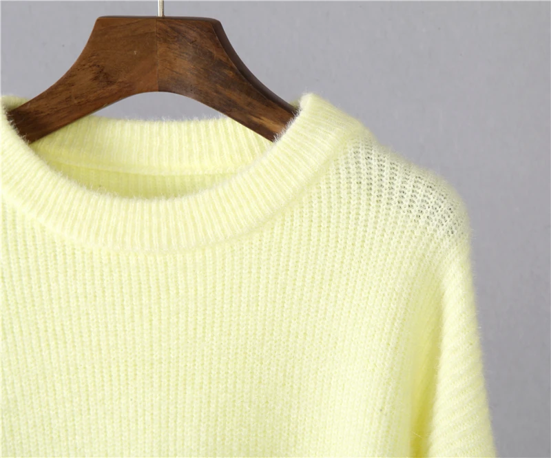 Hirsionsan Soft Loose Knitted Cashmere Sweaters Women 2023 New Winter Loose Solid Female Pullovers Warm Basic Knitwear Jumper