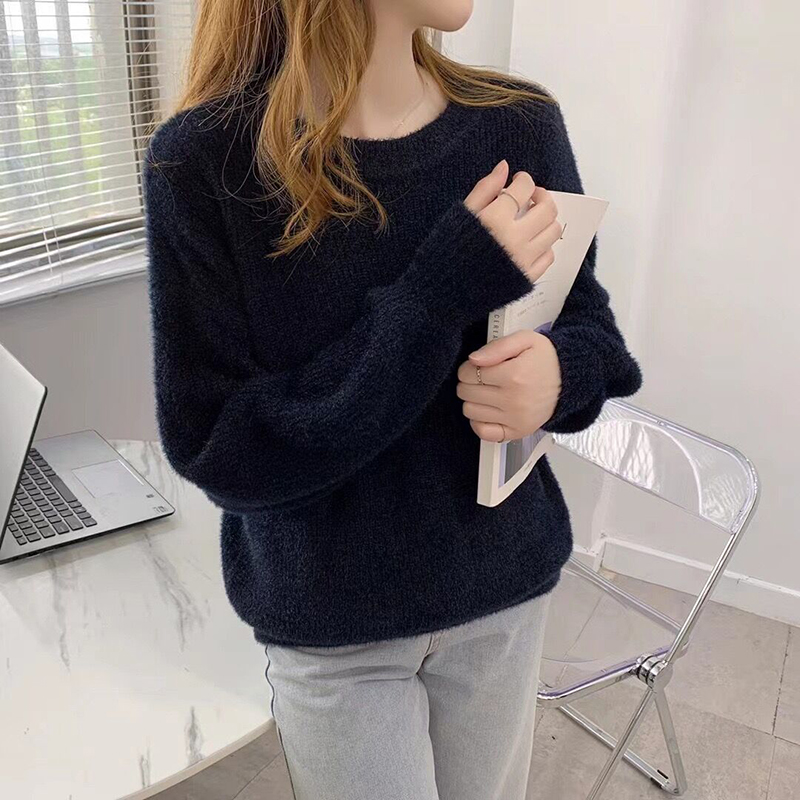 Hirsionsan Soft Loose Knitted Cashmere Sweaters Women 2023 New Winter Loose Solid Female Pullovers Warm Basic Knitwear Jumper