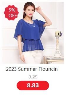 Office Lady Summer Blouse Women Chiffon Work Slim Shirts O-Neck Short Sleeve Tops Shirt Two Layer Ruffles Blusas Plus Size Tops