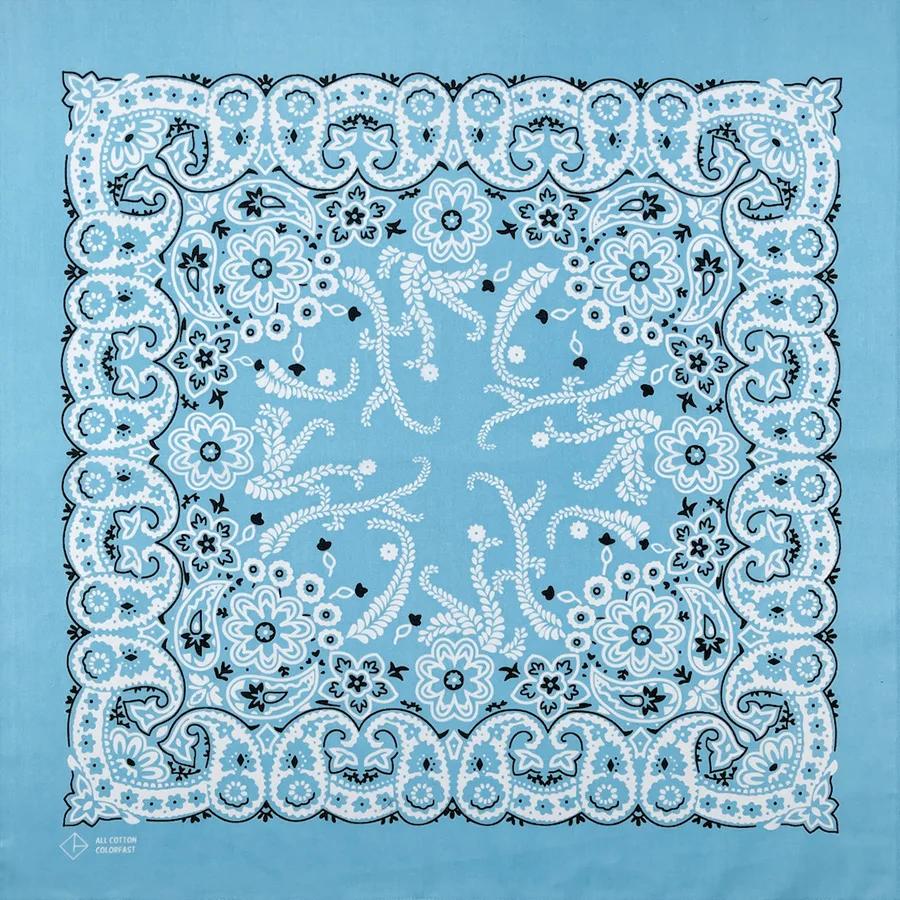 New Design High Quality Hip Hop Amoeba Cashew Cotton Square Bandana Scarf Headband Black Paisley Gifts For Men/Boys/Girls