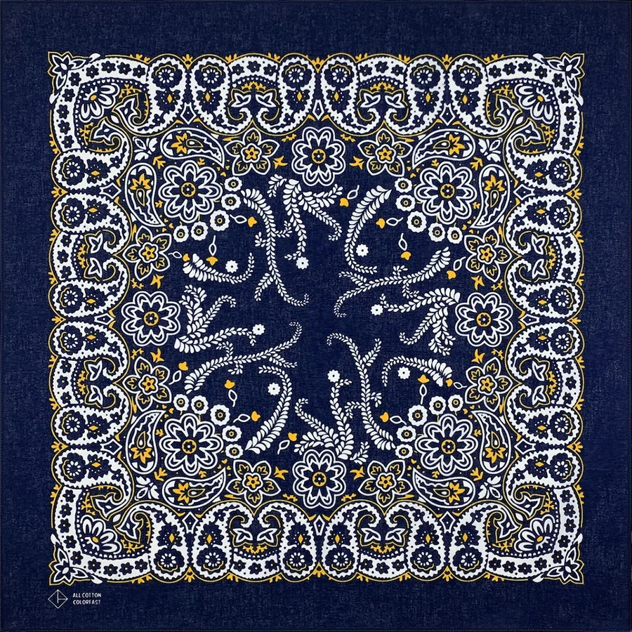 New Design High Quality Hip Hop Amoeba Cashew Cotton Square Bandana Scarf Headband Black Paisley Gifts For Men/Boys/Girls