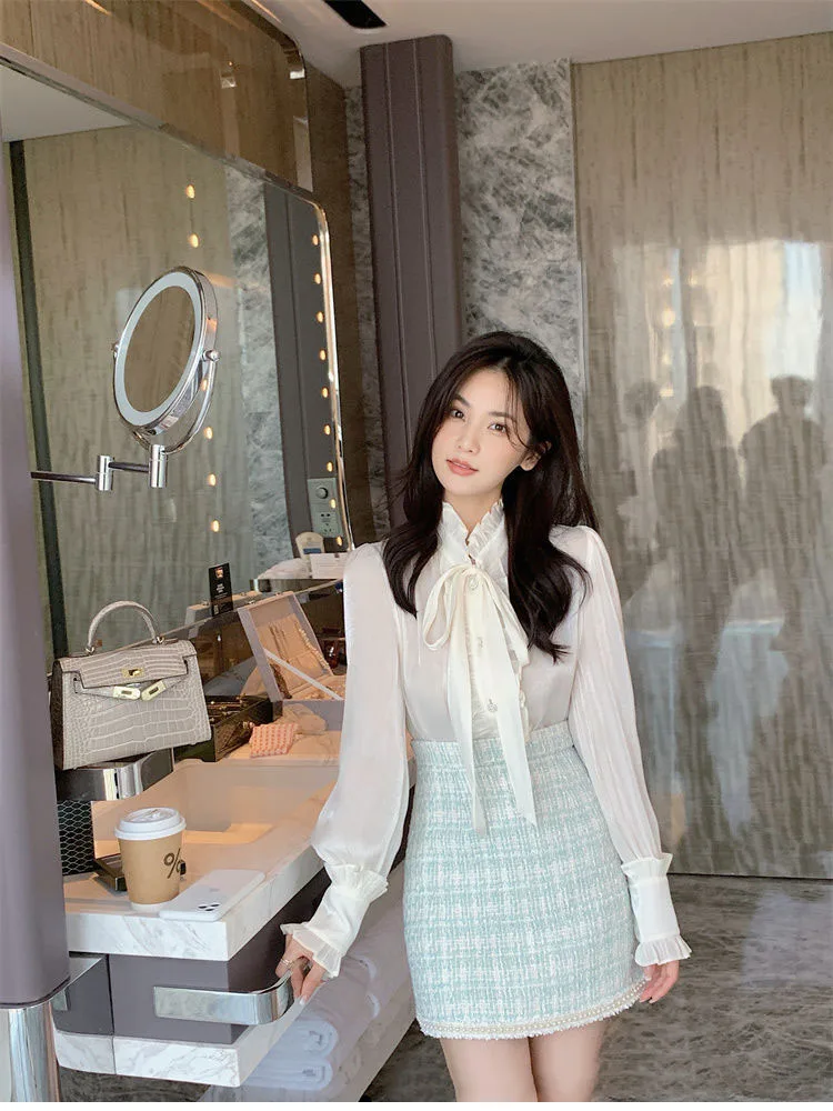 French Autumn Winter Lady Small Fragrance Wind Set 2025 New All-match Tweed Jacket Female Temperament Short Skirt Two-piece Suit