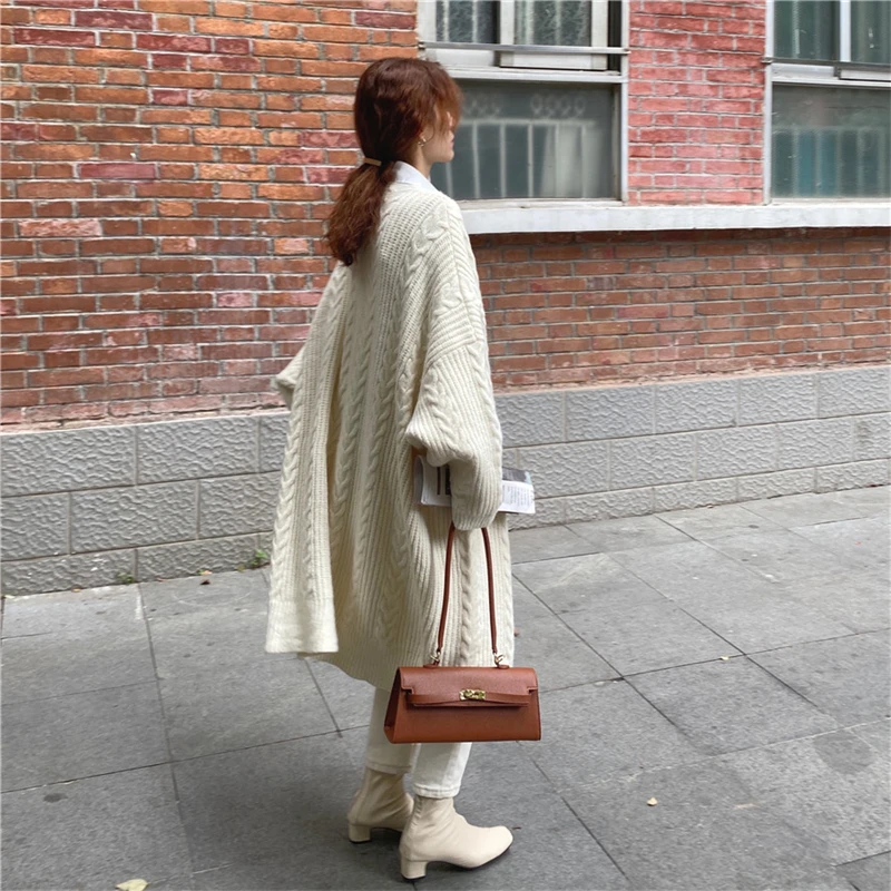 LMQ NEW Women Korean Casual Long Sweater Cardigan Soft Comfortable Solid Free Size Loose Long Sleeve Female Bat Sleeve Knitted