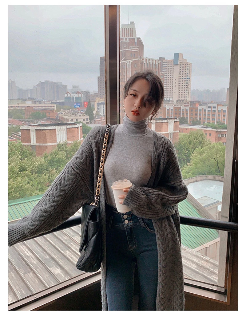 LMQ NEW Women Korean Casual Long Sweater Cardigan Soft Comfortable Solid Free Size Loose Long Sleeve Female Bat Sleeve Knitted