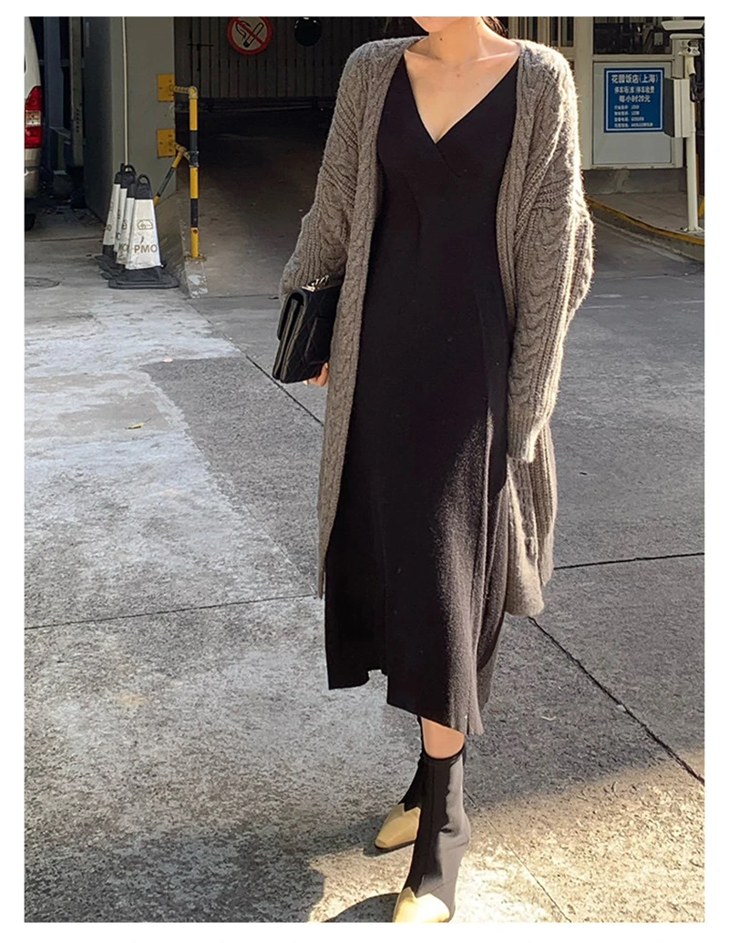 LMQ NEW Women Korean Casual Long Sweater Cardigan Soft Comfortable Solid Free Size Loose Long Sleeve Female Bat Sleeve Knitted