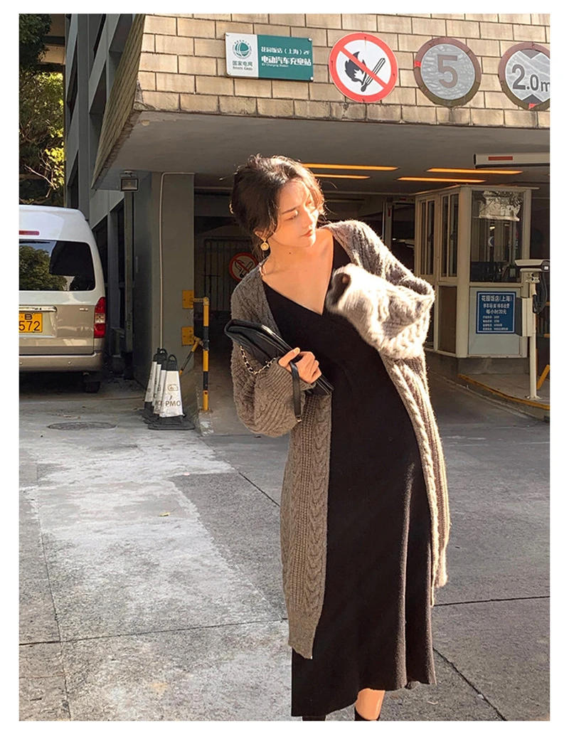 LMQ NEW Women Korean Casual Long Sweater Cardigan Soft Comfortable Solid Free Size Loose Long Sleeve Female Bat Sleeve Knitted