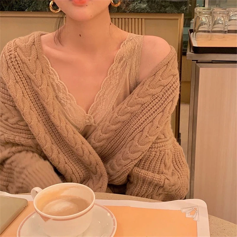 LMQ NEW Women Korean Casual Long Sweater Cardigan Soft Comfortable Solid Free Size Loose Long Sleeve Female Bat Sleeve Knitted