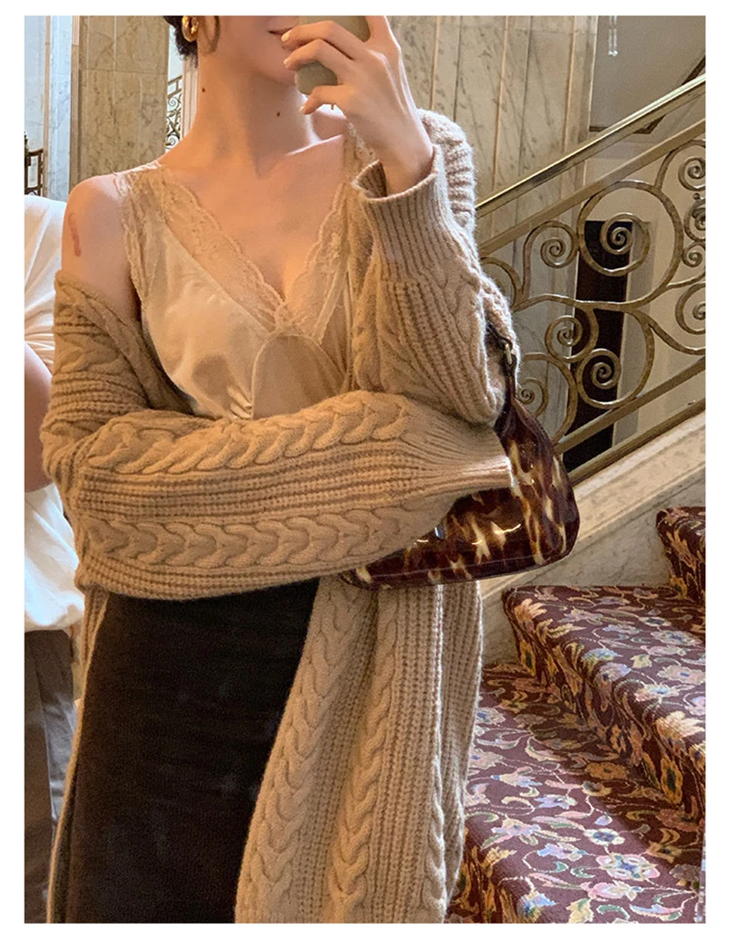 LMQ NEW Women Korean Casual Long Sweater Cardigan Soft Comfortable Solid Free Size Loose Long Sleeve Female Bat Sleeve Knitted