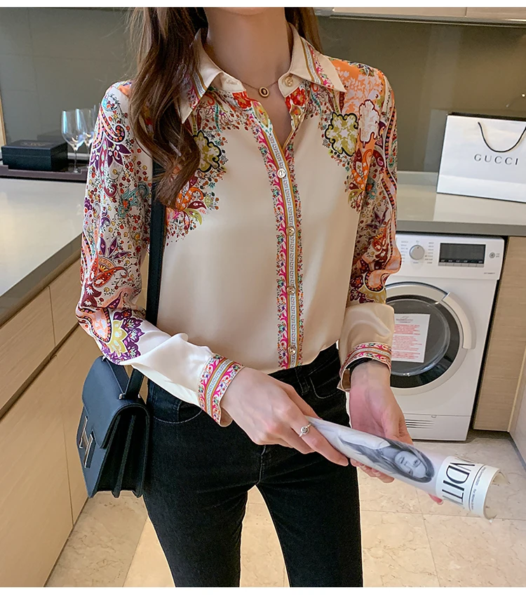 2025 Spring ladies shirts New elegant Women Blouses Long Sleeve Button-Down Tops blusa mujer