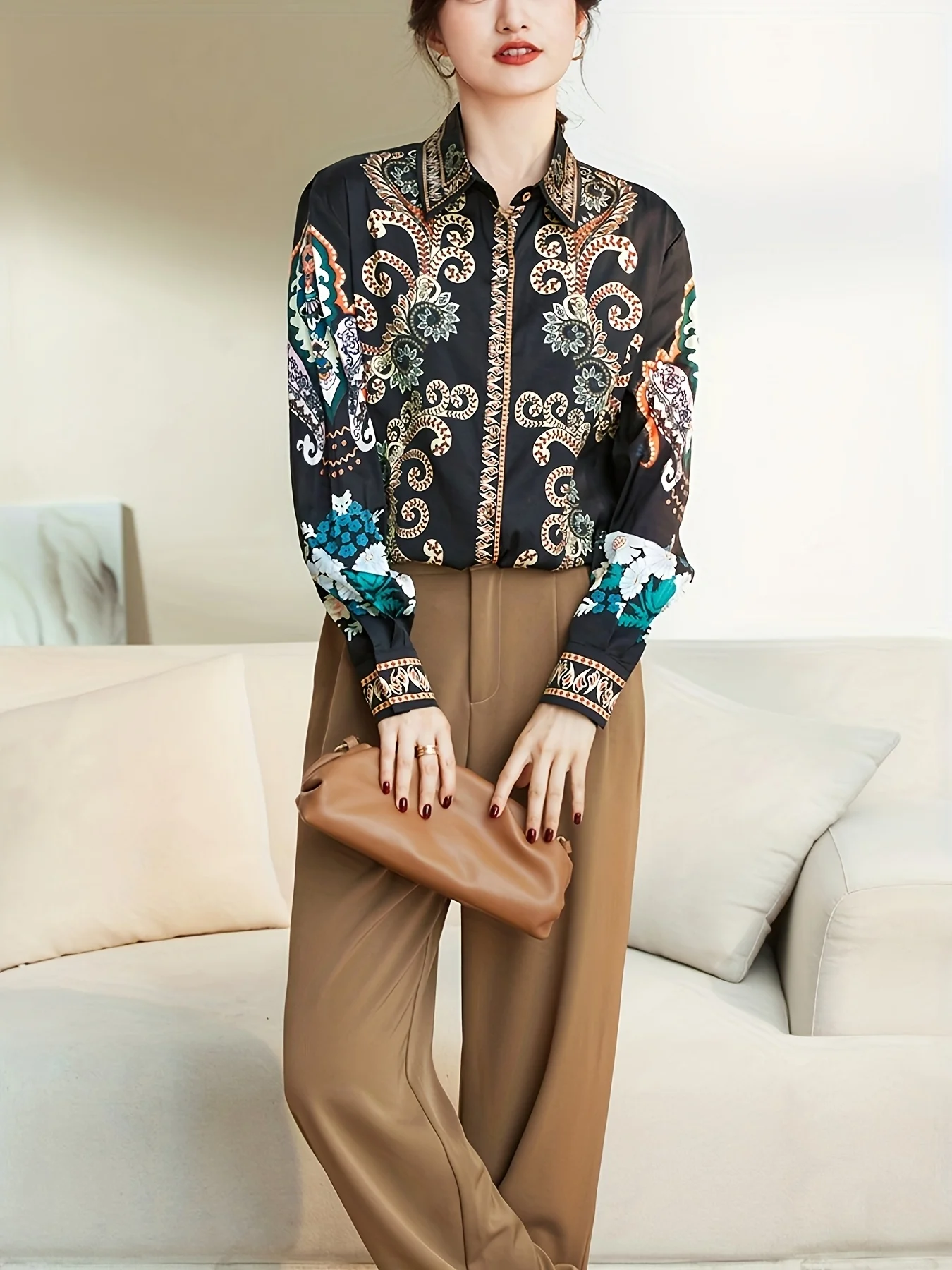 2025 Spring ladies shirts New elegant Women Blouses Long Sleeve Button-Down Tops blusa mujer
