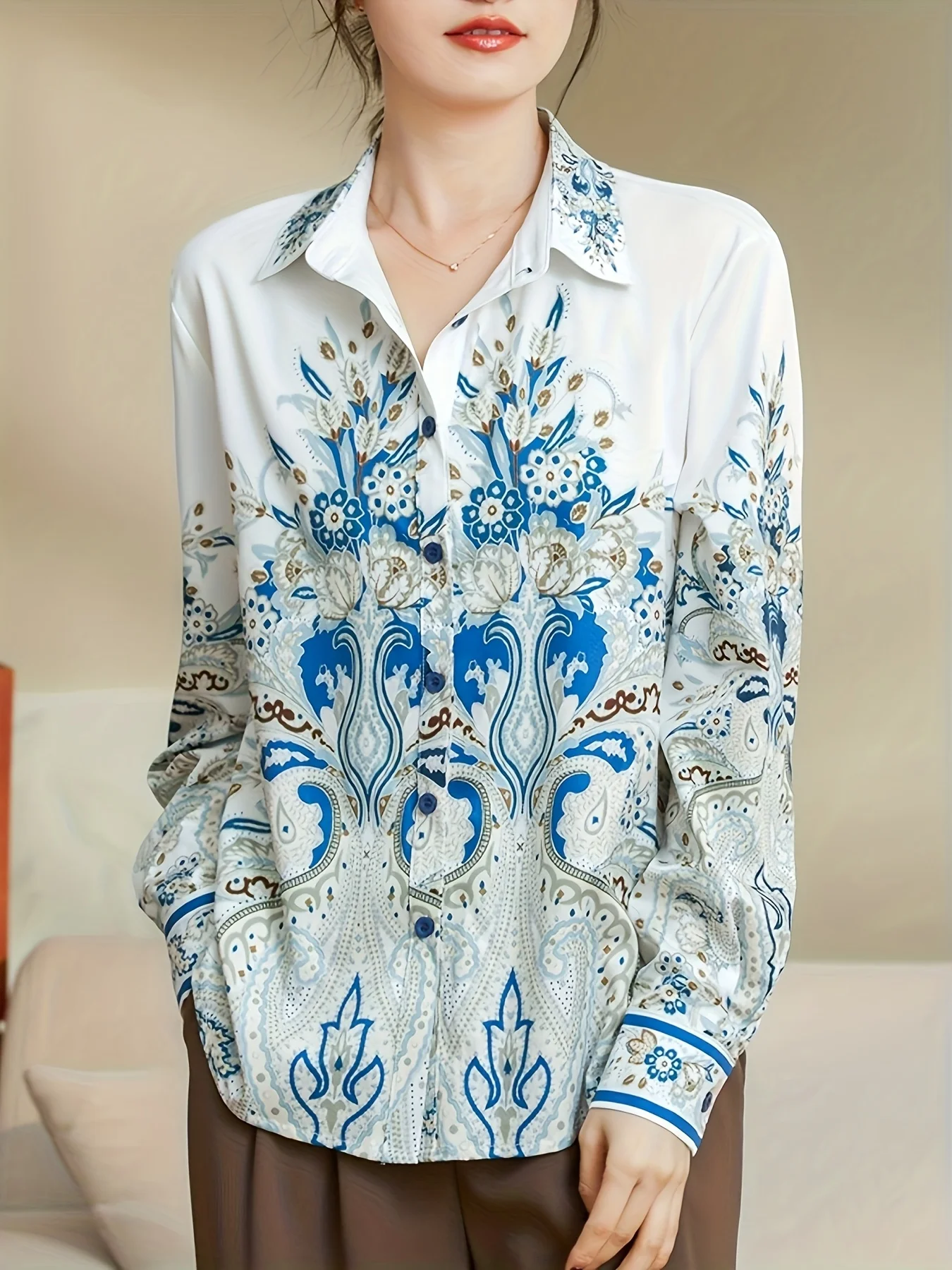 2025 Spring ladies shirts New elegant Women Blouses Long Sleeve Button-Down Tops blusa mujer