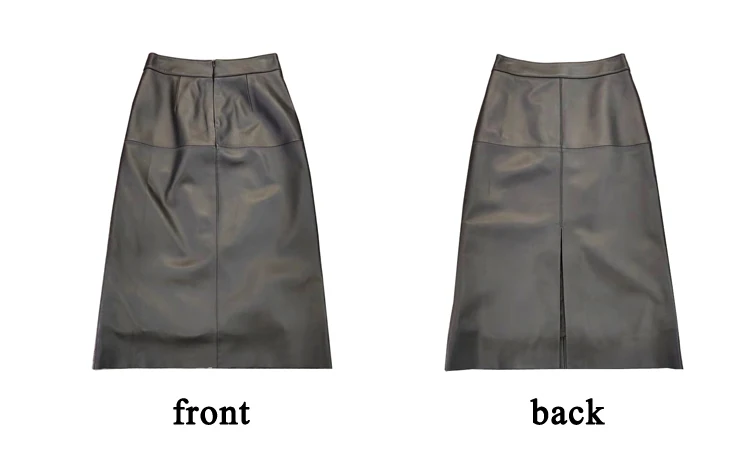 2025 New Genuine Leather Skirt for Women Vegetable Tanned Sheepskin Wrap Long Faldas Mujer Mid Length Front Slit Mid-Calf