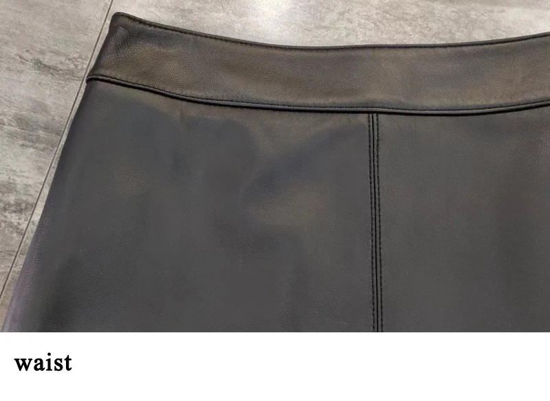 2025 New Genuine Leather Skirt for Women Vegetable Tanned Sheepskin Wrap Long Faldas Mujer Mid Length Front Slit Mid-Calf