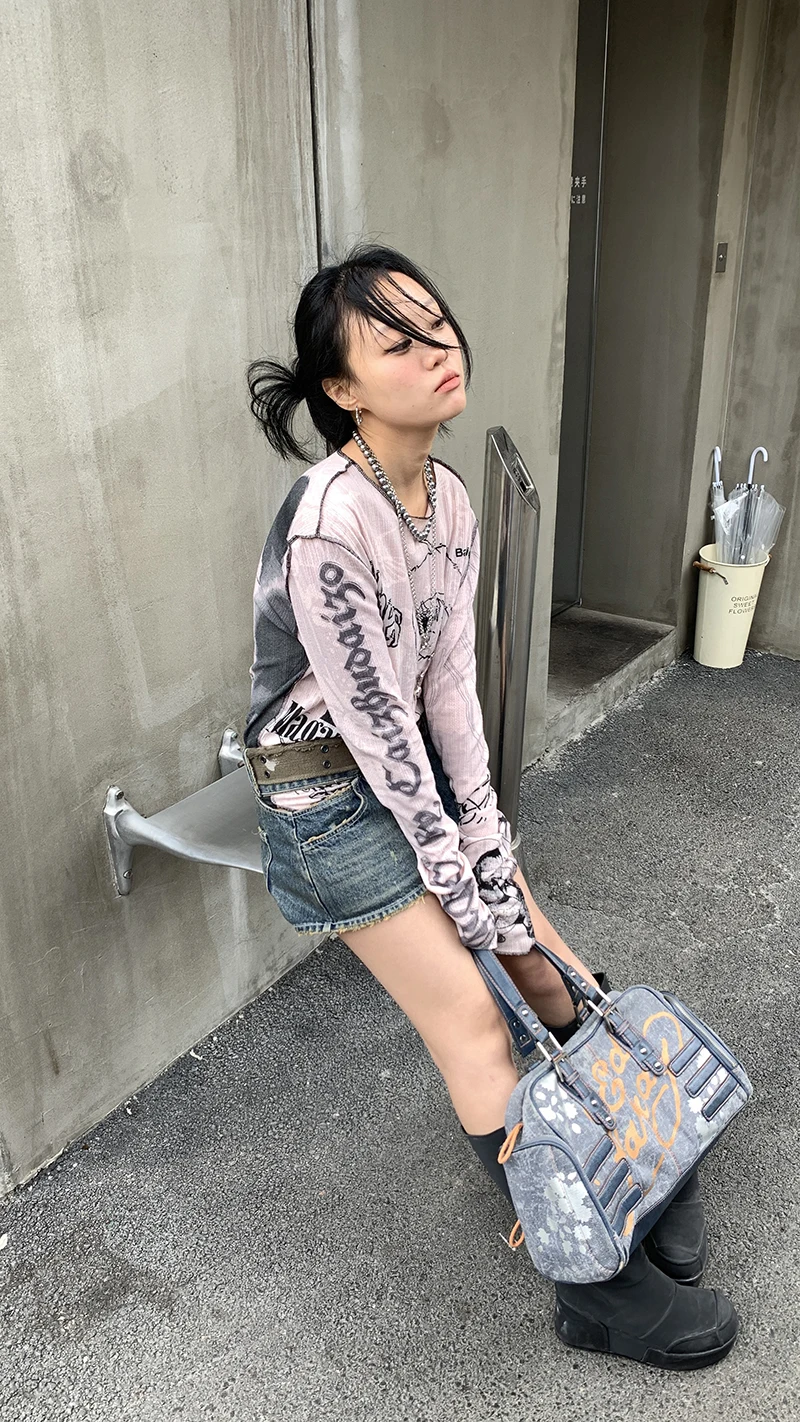 Karrram Y2k Aesthetics T-shirt Grunge Fairycore Harajuku Tshirt Japanese Cartoon Print Tee Shirts Korean Fashion Tops E-girl 00s
