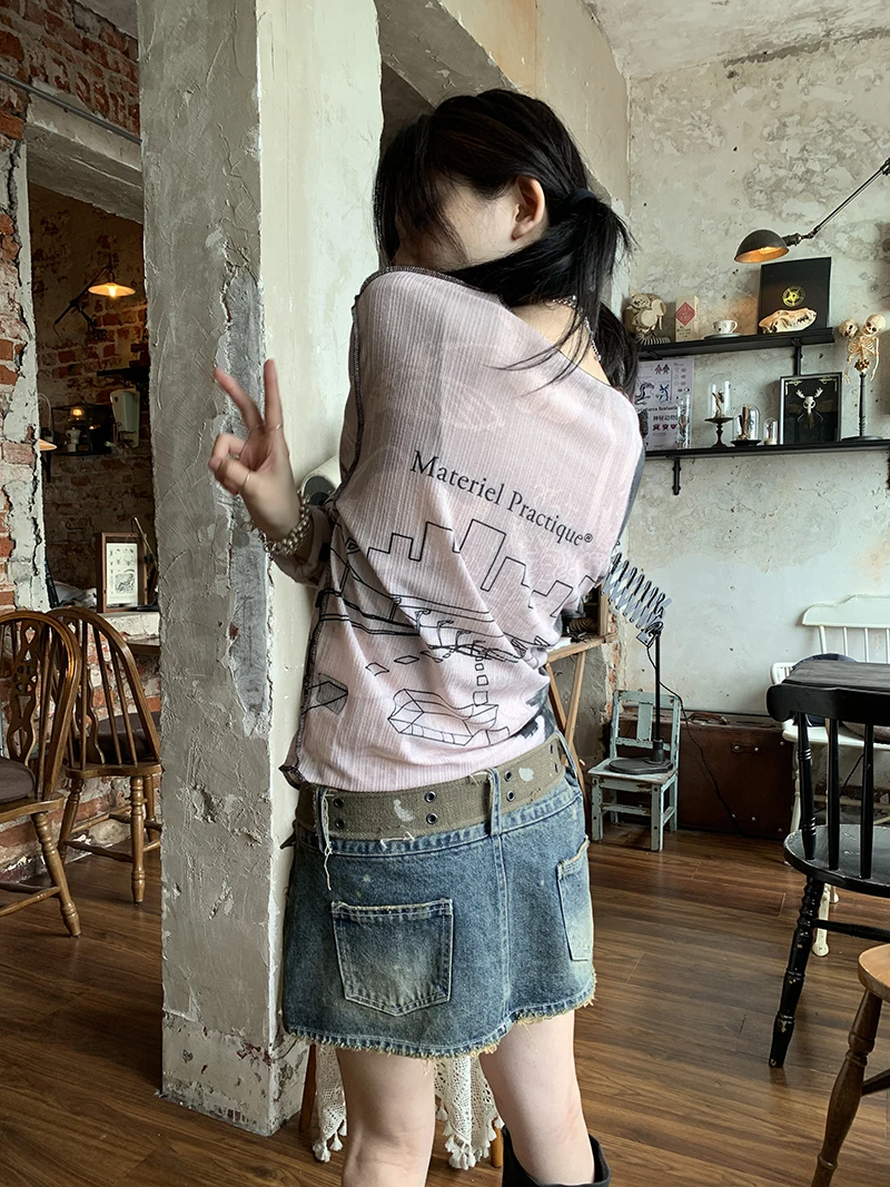 Karrram Y2k Aesthetics T-shirt Grunge Fairycore Harajuku Tshirt Japanese Cartoon Print Tee Shirts Korean Fashion Tops E-girl 00s
