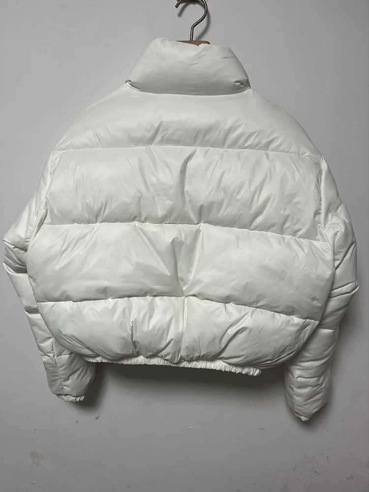 Vintage Women Brown Warm Puffer Jackets 2023 Winter Fashion Ladies Elegant Short Parka Casual Female Chic Green Outerwear