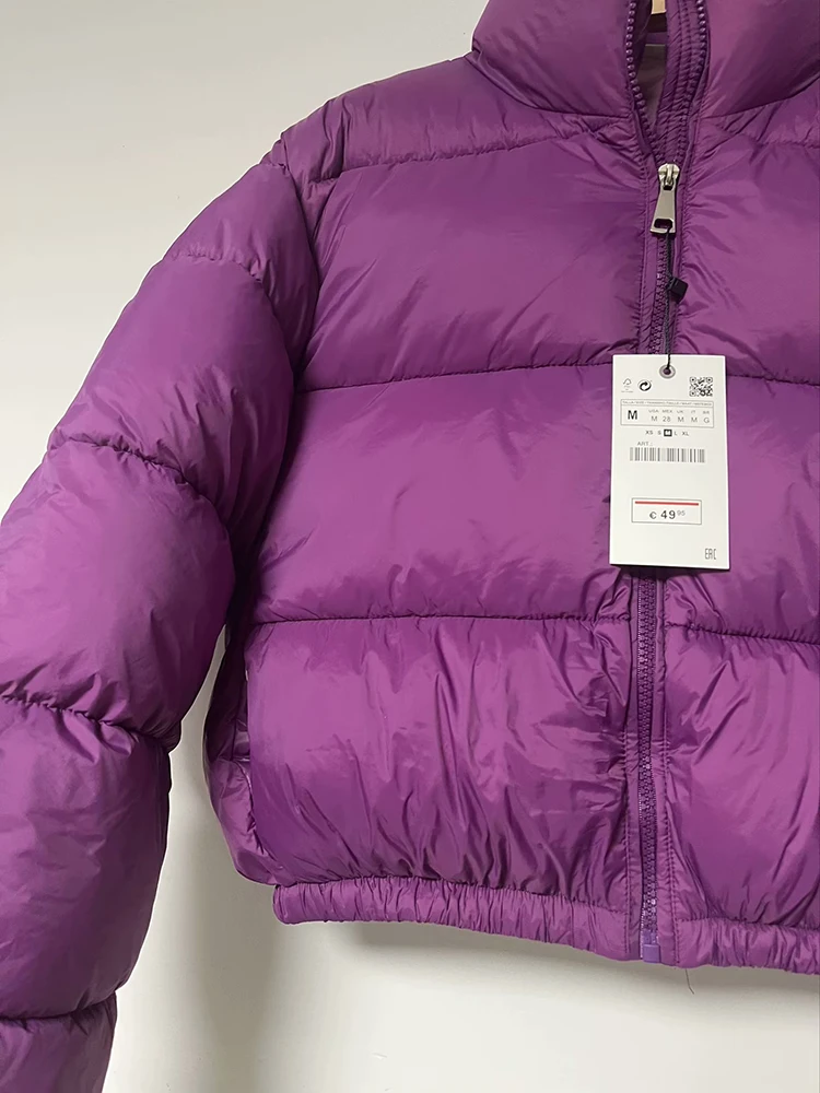 Vintage Women Brown Warm Puffer Jackets 2023 Winter Fashion Ladies Elegant Short Parka Casual Female Chic Green Outerwear
