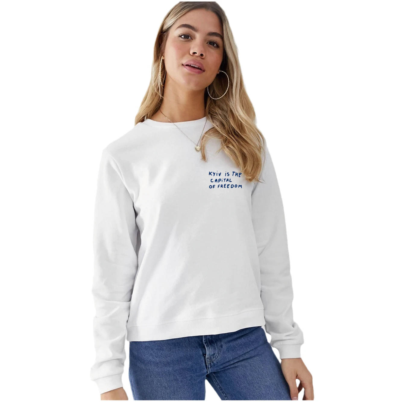 Summer Simple Fashion Printing T-Shirt With Kyiv Is The CAPiTAL of Freedom Women's Summer Boutique Cotton Shirt Drop Sleeve Tee