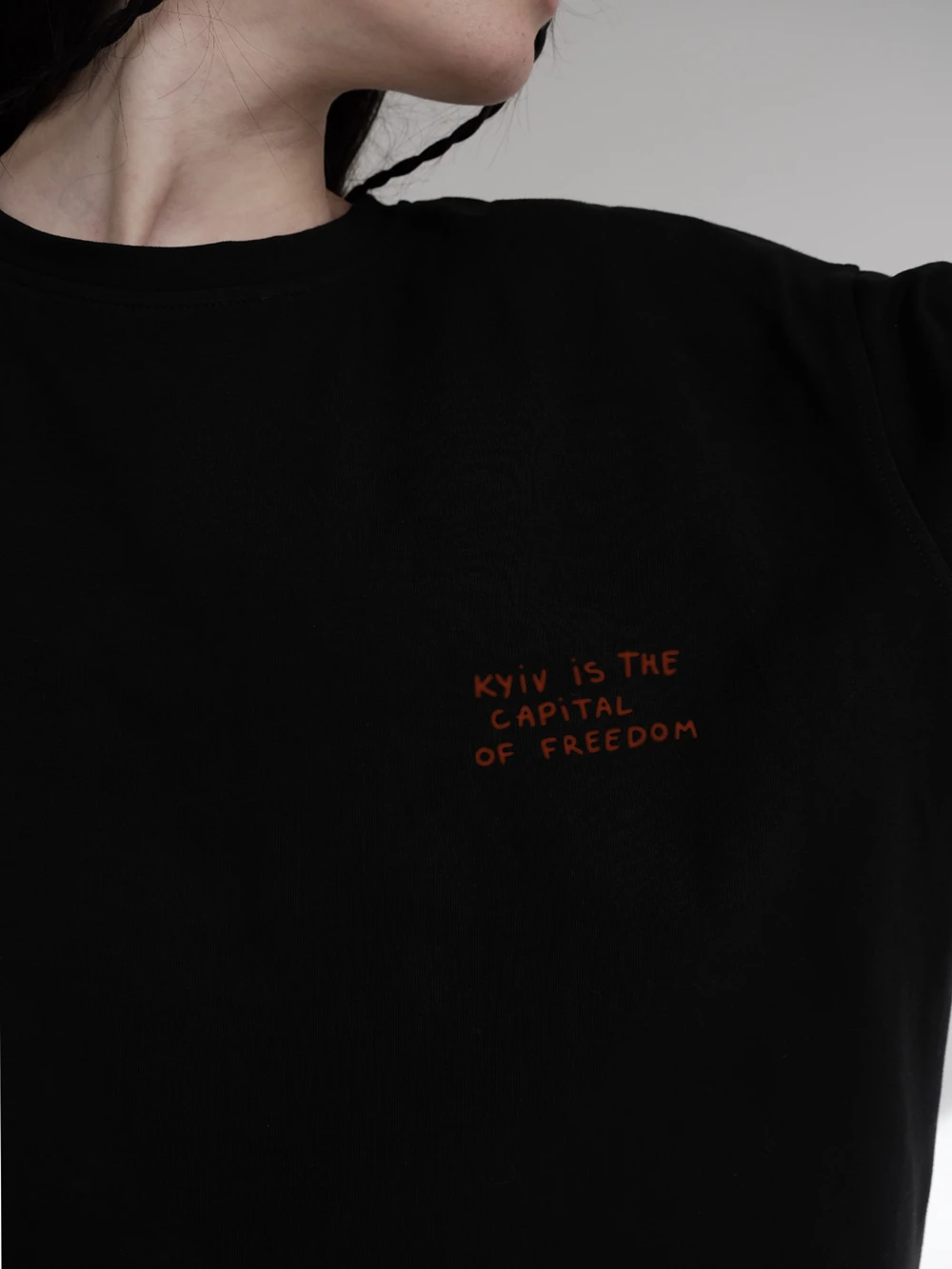 Summer Simple Fashion Printing T-Shirt With Kyiv Is The CAPiTAL of Freedom Women's Summer Boutique Cotton Shirt Drop Sleeve Tee