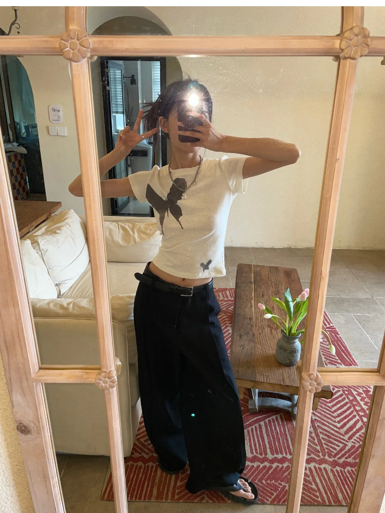 Karrram Grunge Butterfly Print T-shirts Vintage Gothic Short Sleeve Tshirt Korean Fashion Fairycore Tops Harajuku Japanese 90s