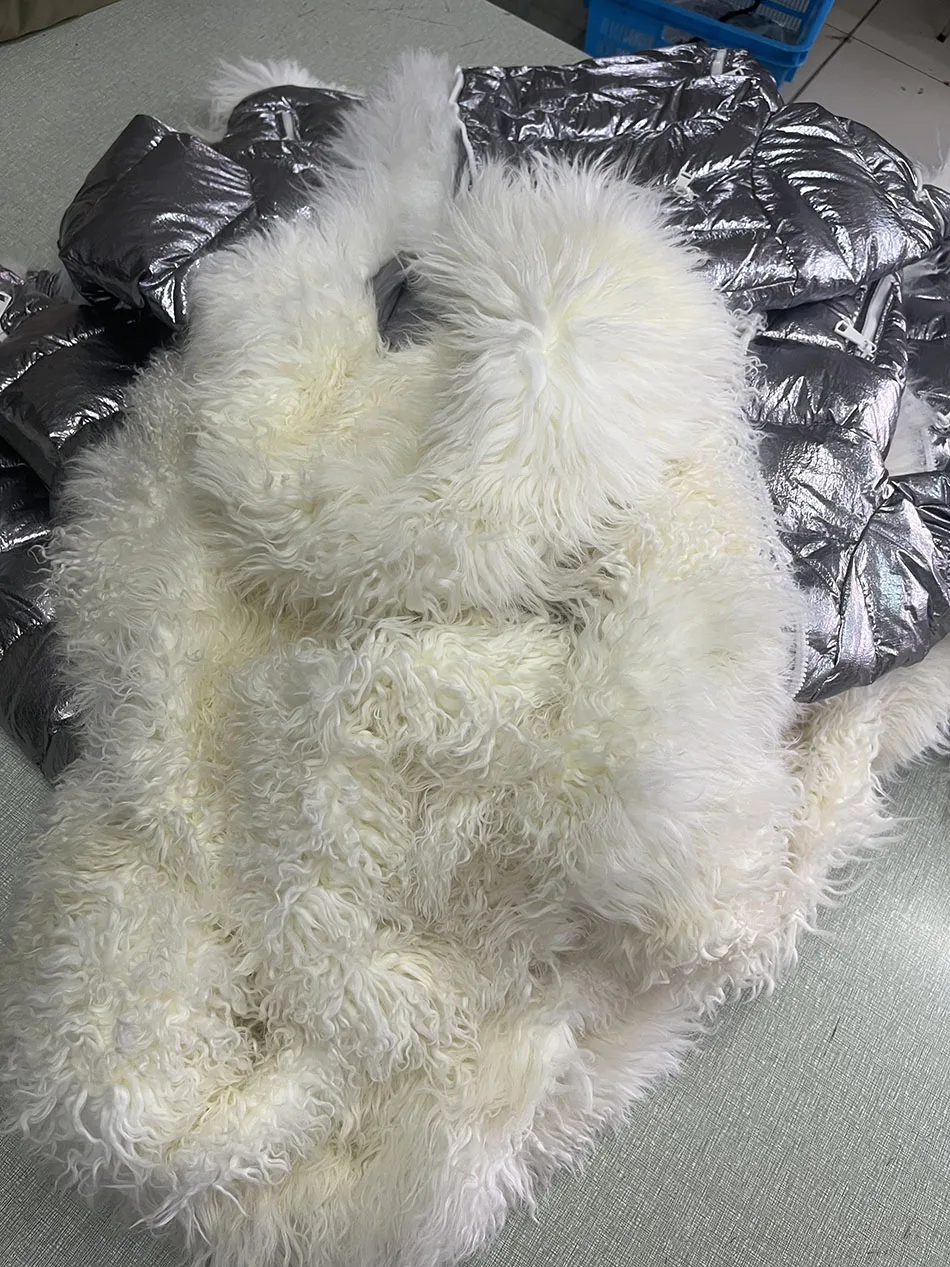 Maomaokong 2026 Women Winter Natural Real Fur Collar Thick White Duck Down Jacket Luxury Female Clothes Outerwear Puffer Coat