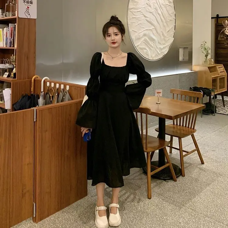 Sweet Back Puff Sleeve Dress Women Autumn 2025 New Pink Bandage Dress Fashion Elegant Chiffon Long Dresses Female