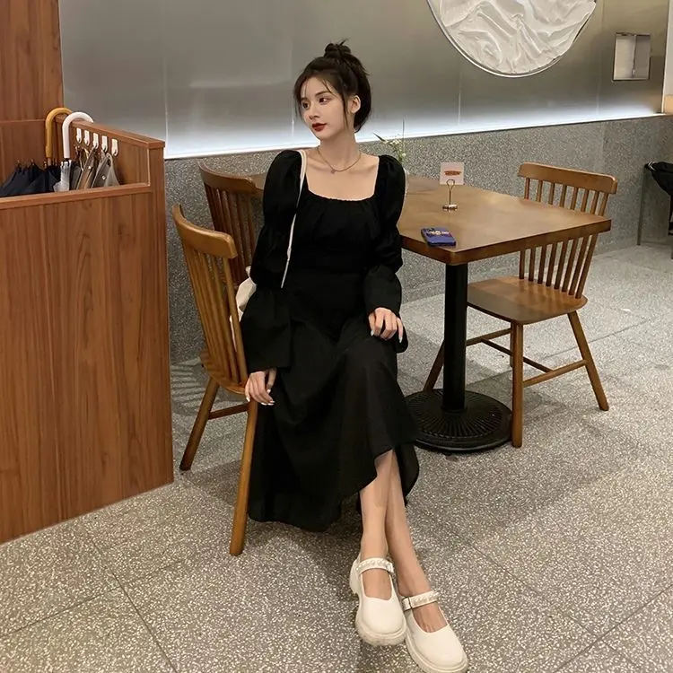 Sweet Back Puff Sleeve Dress Women Autumn 2025 New Pink Bandage Dress Fashion Elegant Chiffon Long Dresses Female