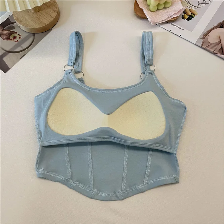 Women Crop Top Summer Y2K Lrregular Hem Slim Tank Tops Casual Sexy Female White Streetwear Letter Tank Tops With Pad Woman
