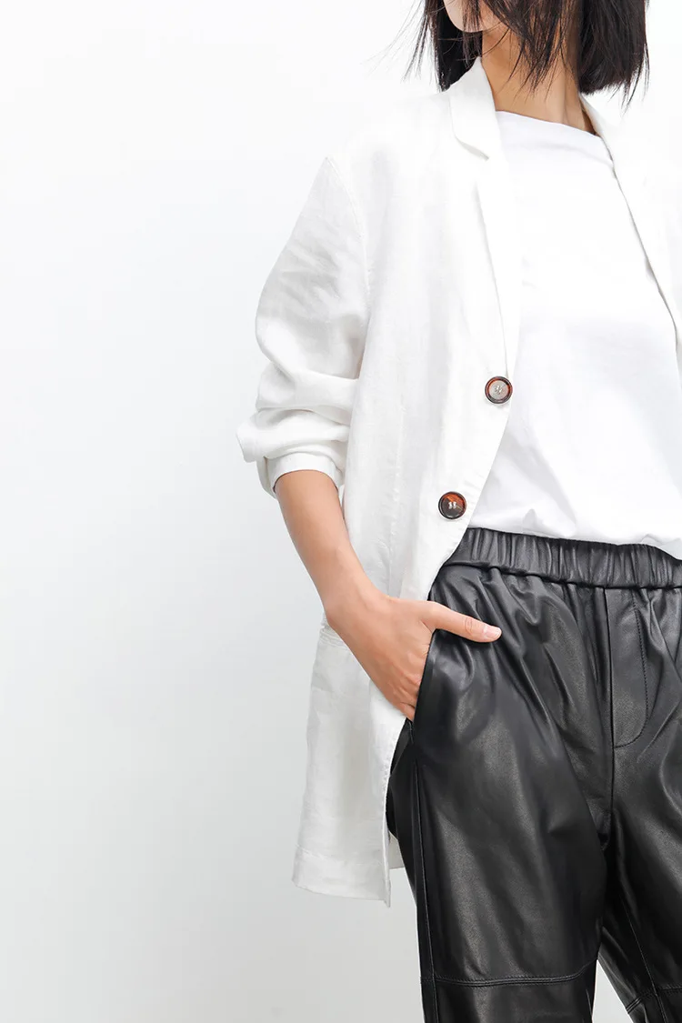 Genuine Leather Harem Pants Women Real Sheepskin Trousers High Elastic Waist 2026 New Streetwear Plus Size Pants Y2k Fashion