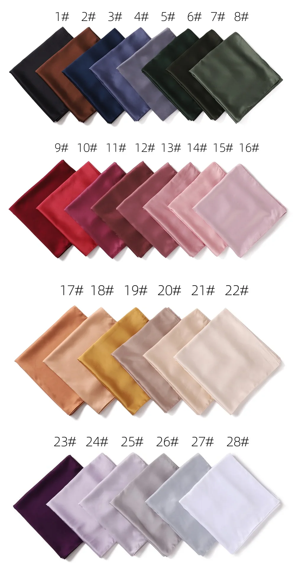 110*110CM Satin Silk Square Scarf For Women Muslim Hijab Shawl Headscarf Solid Headband Islamic Turban Bandana Bufandas Foulard