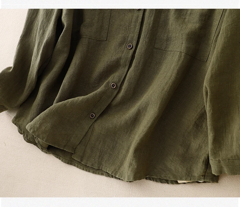 Women Long Sleeve Casual Shirt New Arrival 2023 Autumn Vintage Style Solid Color All-match Loose Female Cotton Tops Shirts B2936