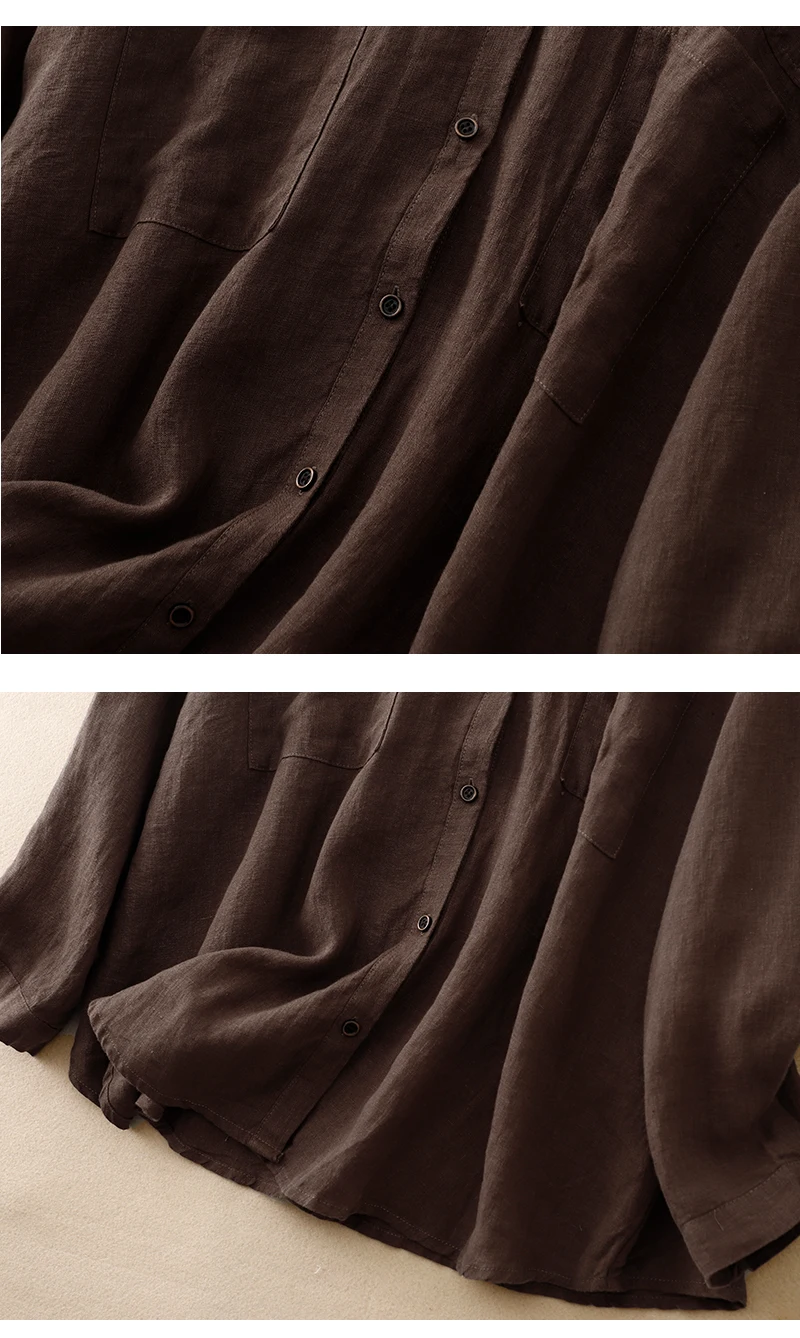 Women Long Sleeve Casual Shirt New Arrival 2023 Autumn Vintage Style Solid Color All-match Loose Female Cotton Tops Shirts B2936