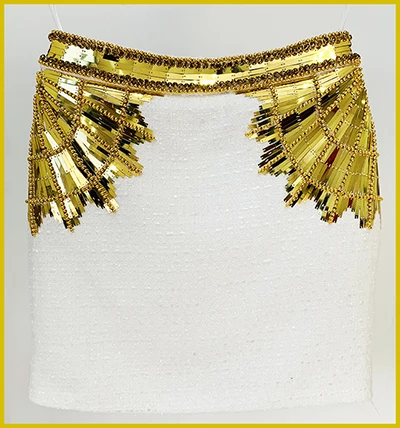 HIGH STREET Newest Fashion 2026 Designer Tops Women's Stunning Metallic Diamonds Beaded Halter Neck Tweed Camis Tank Tops