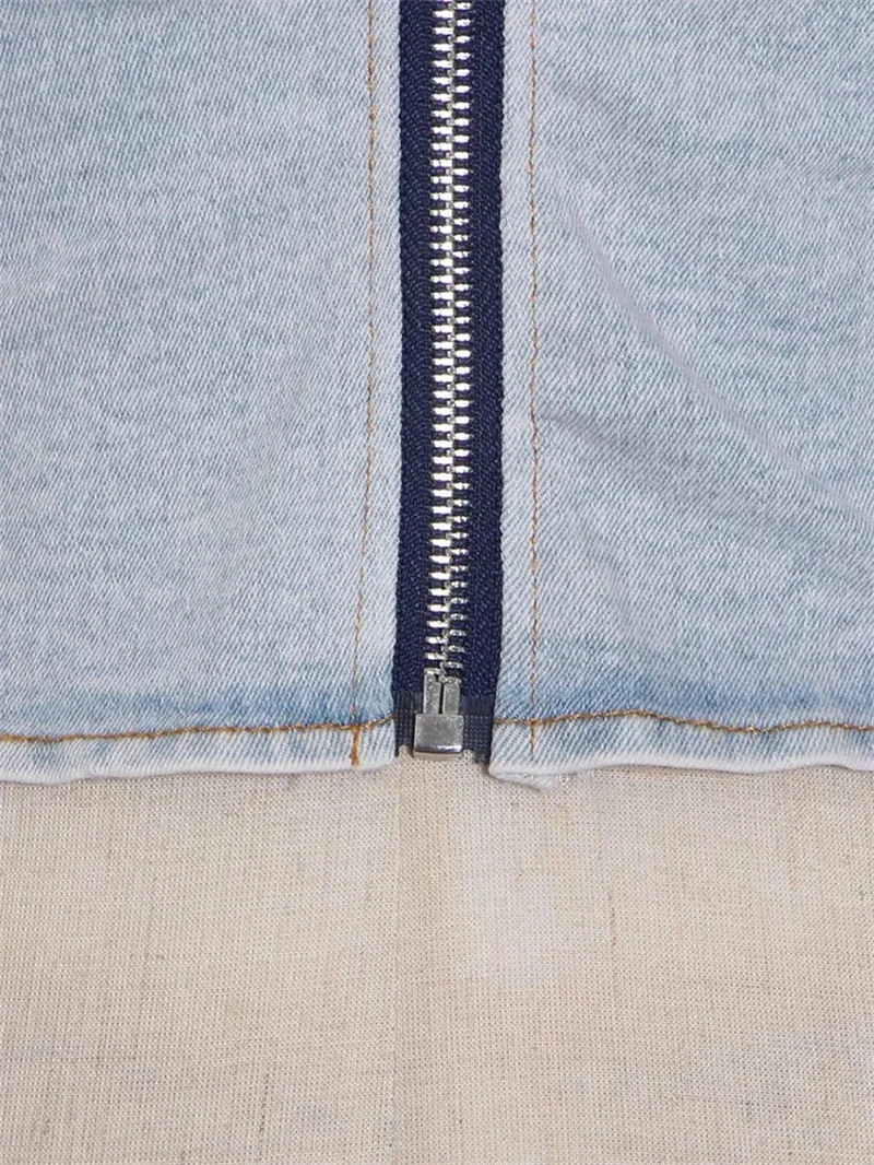 Vintage Denim Two Piece Sets Women Sleeveless Strapless Slim Fit Vest Top and Elastic High Waist Pocket Straight Wide Leg Pants