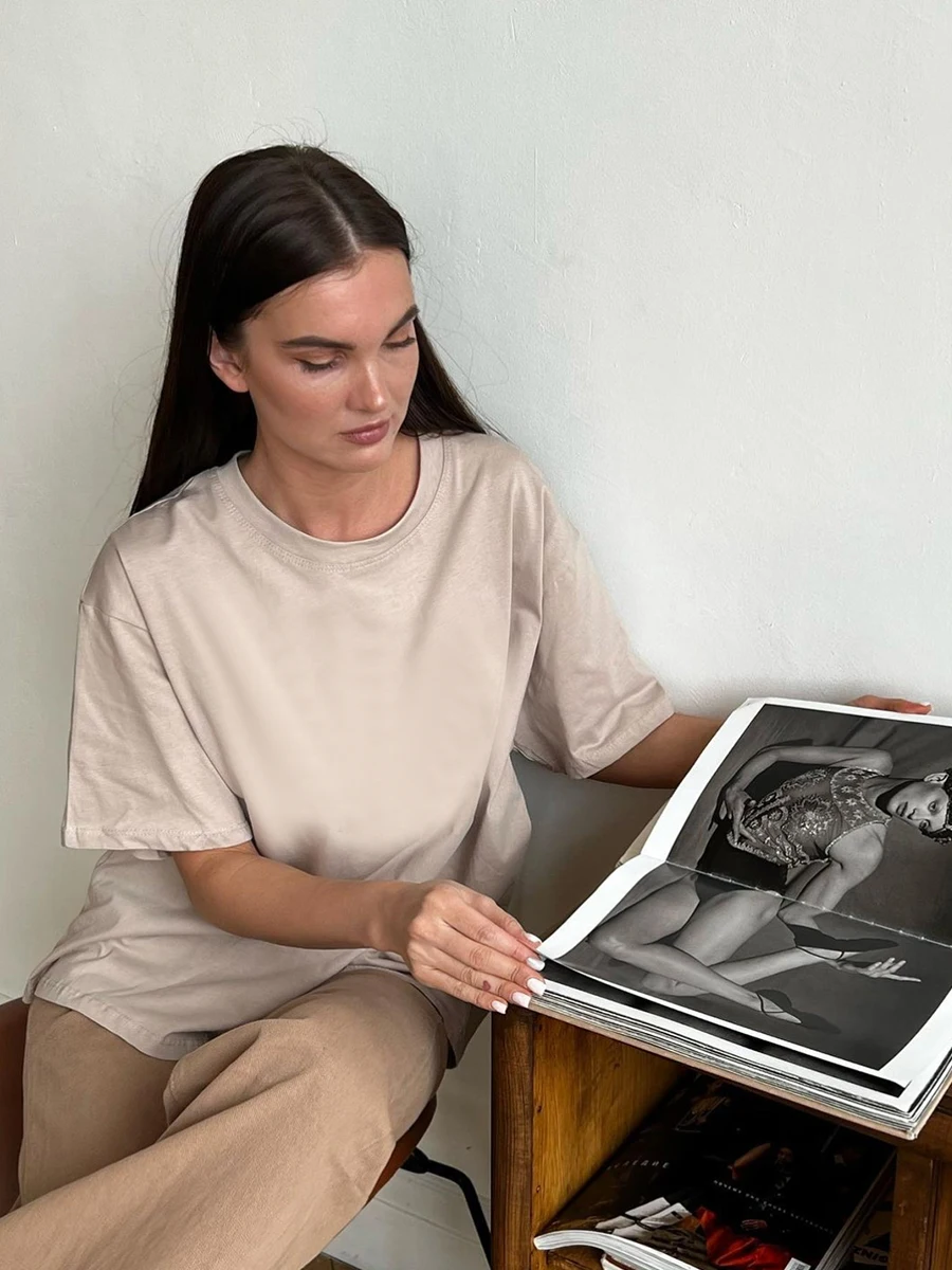 Hirsionsan 100% Cotton T Shirt Women 2024 Summer New Oversized Solid Tees Casual Basic Loose Tshirt Chic O Neck Female Tops