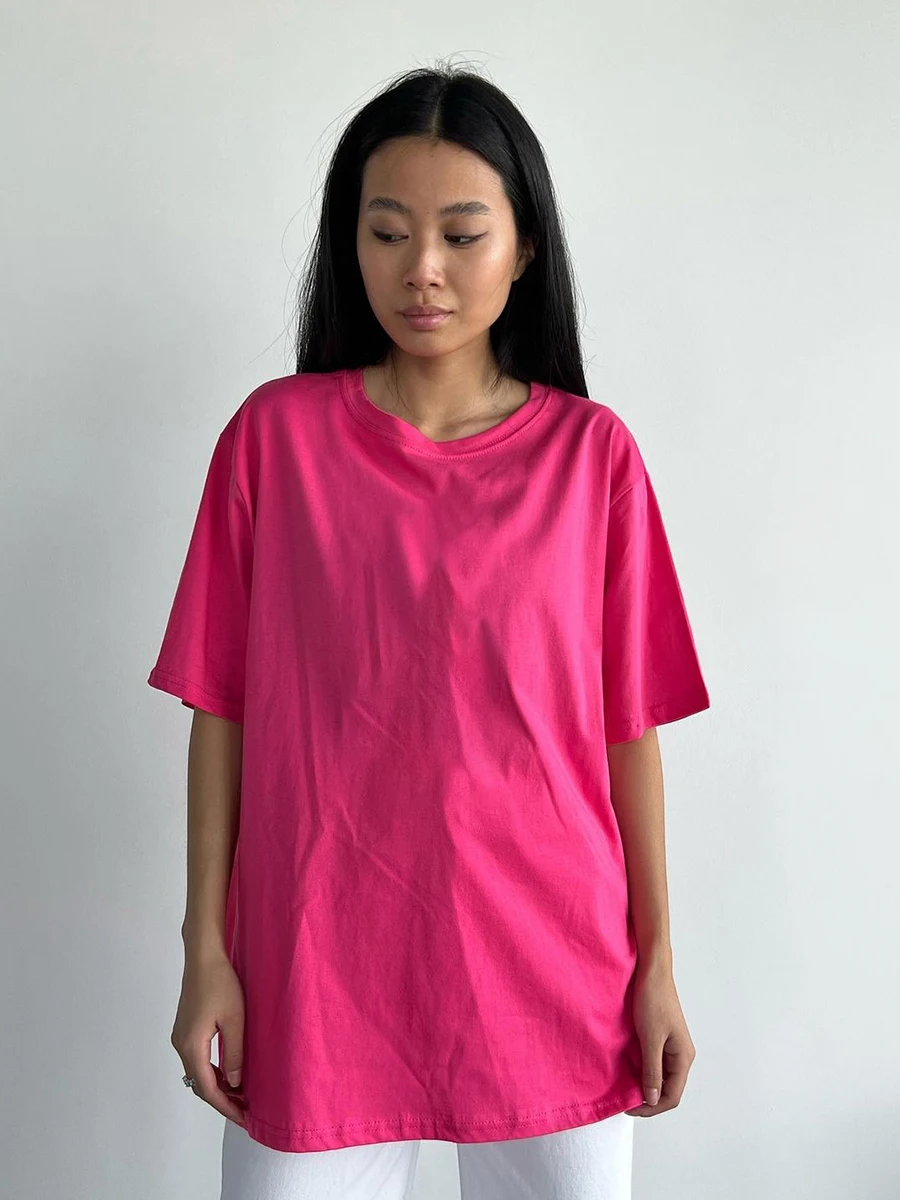Hirsionsan 100% Cotton T Shirt Women 2024 Summer New Oversized Solid Tees Casual Basic Loose Tshirt Chic O Neck Female Tops