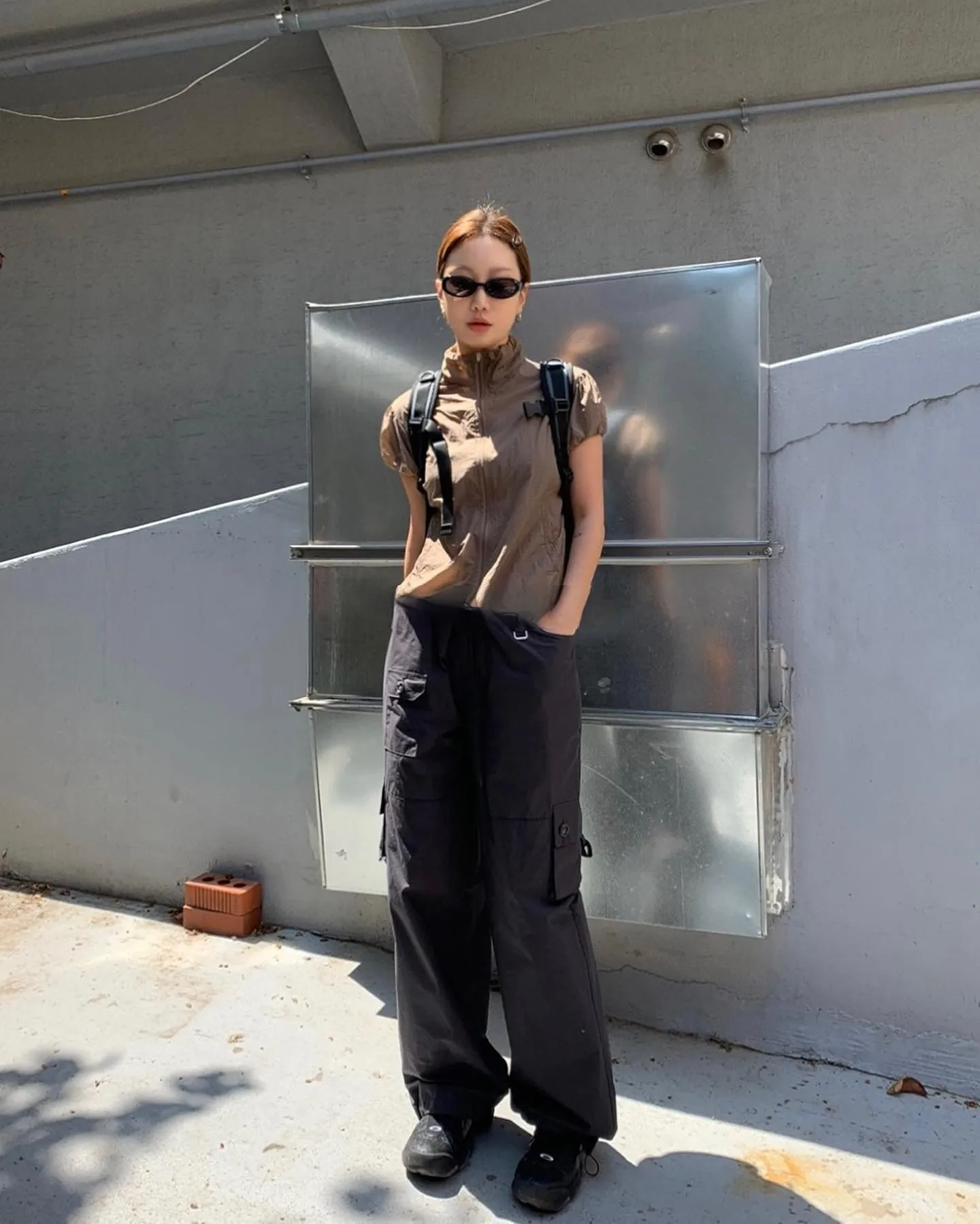 Karrram Japanese Y2k Cargo T-shirt Korean Popular Short Sleeve Zipper Tops Vintage 2000s Sun Protection Thin Jacket High Street