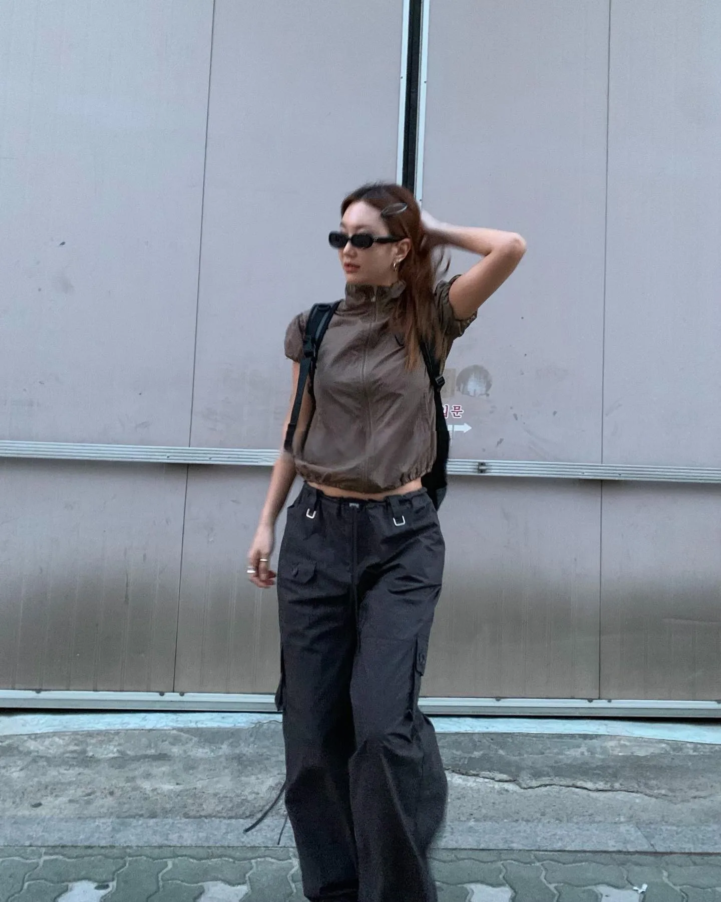 Karrram Japanese Y2k Cargo T-shirt Korean Popular Short Sleeve Zipper Tops Vintage 2000s Sun Protection Thin Jacket High Street