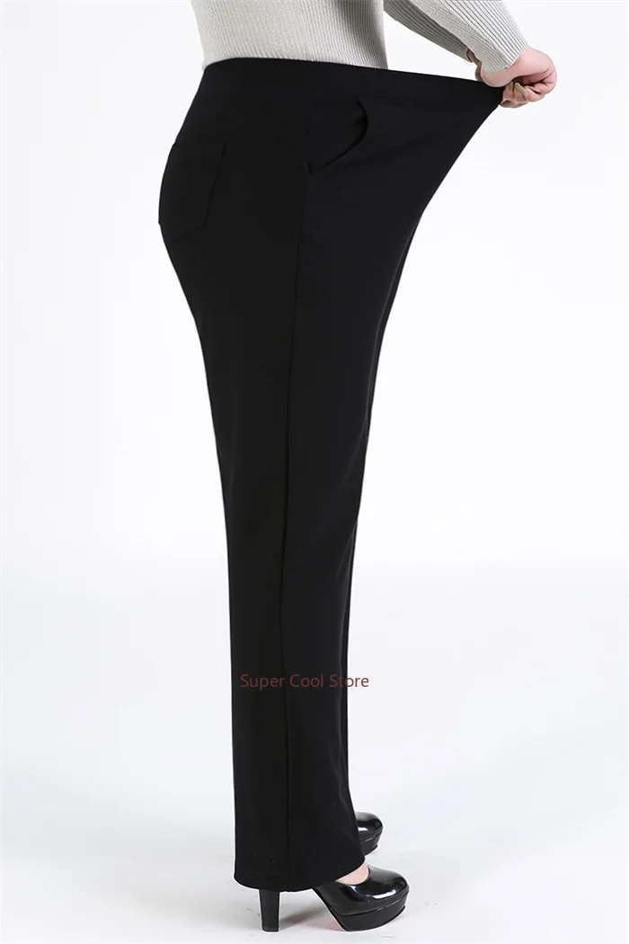 Woman Elegant Pants 140KG 5XL 7XL 8XL 9XL Plus Size Lady Straight Business Trousers Black Girl Stretched Office Formal Clothing